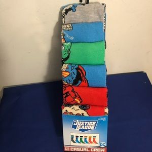 NEW DC Comics Justice League 6 Pr Crew Socks  Sz 8-12